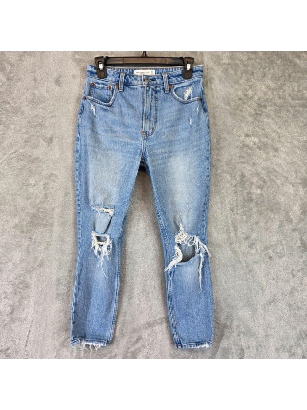 Abercrombie & Fitch The Skinny High Rise Jeans Womens 4S Distressed Curve Love